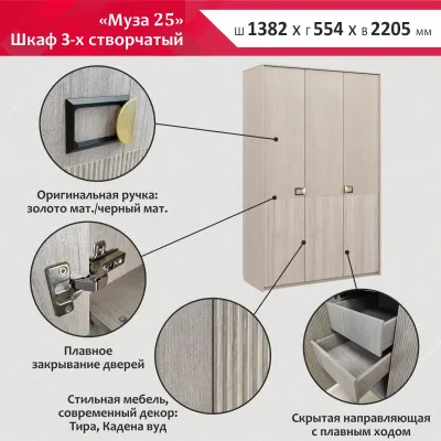 Муза 25 (Шкаф 3-х створчатый)